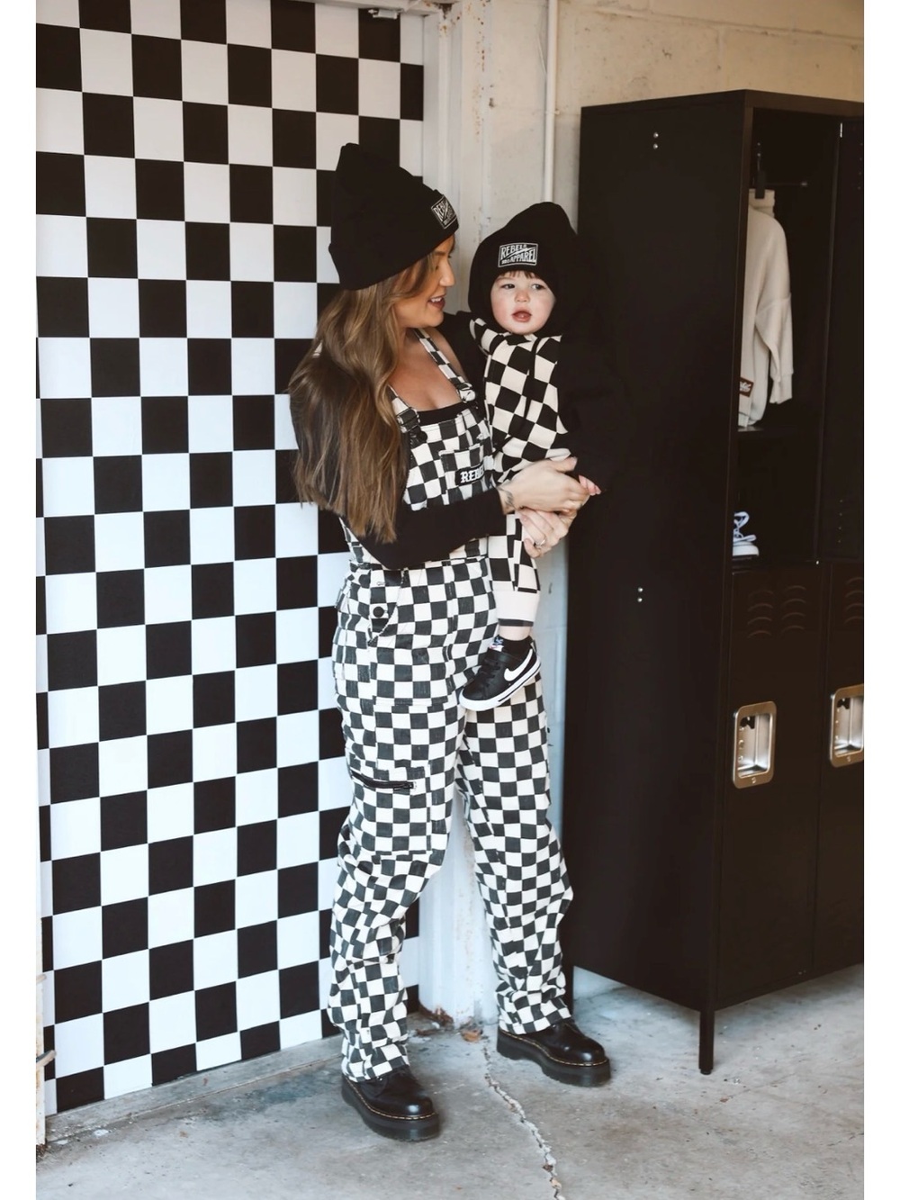 Checkerboard Black and White Jumpsuit